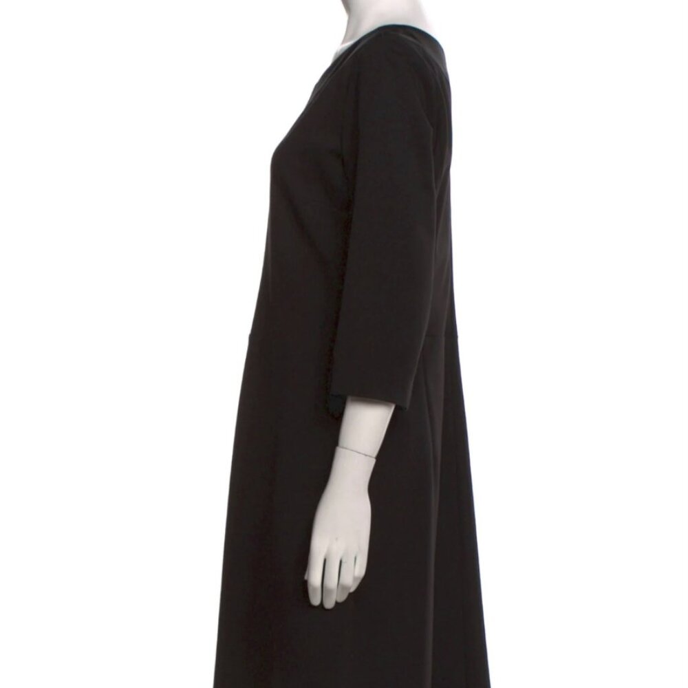 Dorothee Schumacher Black Satin-Trim Midi Dress - Size M View 2